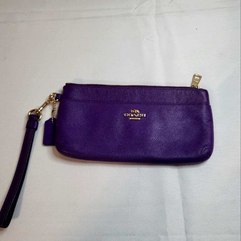 Purple Coach wristlet